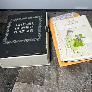 Vintage Sears Kenmore Model 1757 Instruction Book and Box of Cams & Accessories